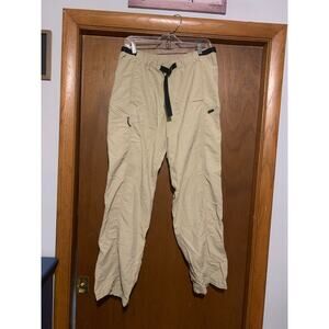Patagonia Pants Mens L Beige Nylon Hiking Trail Outdoors Belted Climbing Khaki